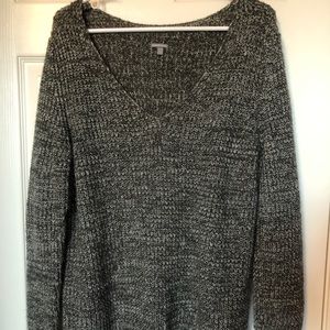 Charcoal grey and white sweater